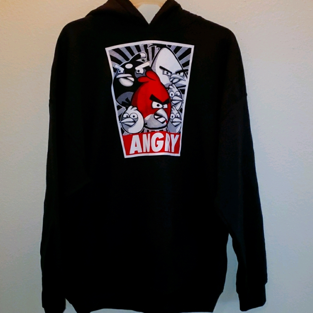 Angry Birds 🐦 Hoodie (Black) Men's